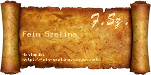 Fein Szelina névjegykártya